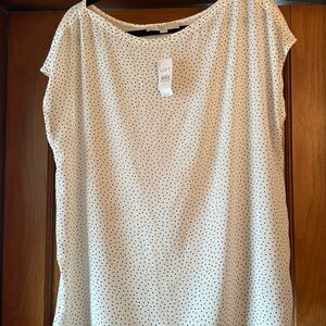 LOFT Women's Cream Polka Dot Top